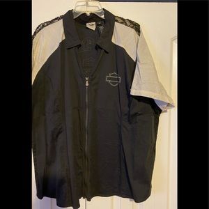 Harley Davidson women’s garage zip up shirt
